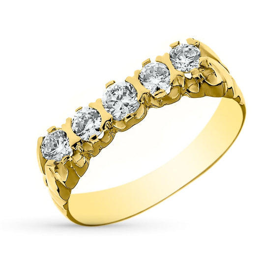 18K QUINTILLO ORO AMARILLO CABALLERO CIRCONITA 4 MM. ANCHO: 4 MM