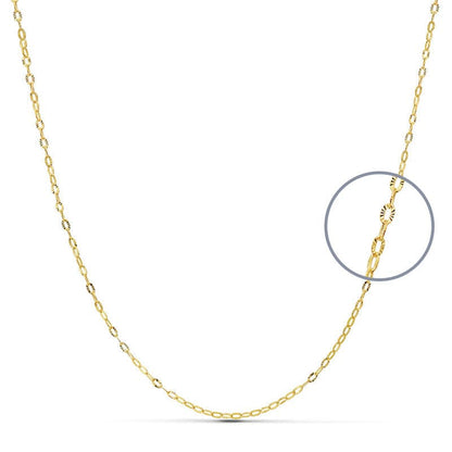 18K CADENA ORO AMARILLO MACIZA FORZADA 45CMX1 MM