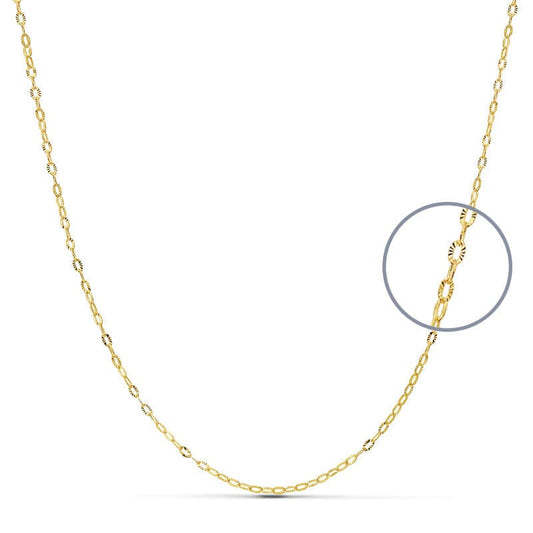 18K CADENA ORO AMARILLO MACIZA FORZADA 45CMX1 MM