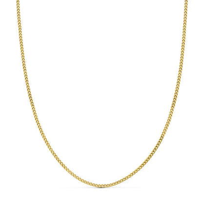 18K CADENA ORO AMARILLO BARBADA HUECA 40CM ANCHO 1.5 MM
