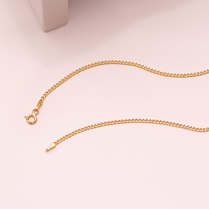 18K CADENA ORO AMARILLO BARBADA HUECA 60CM AMCHO 1.5 MM