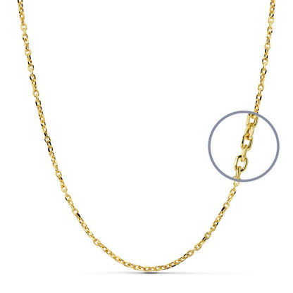 18K CADENA ORO AMARILLO FORZADA HUECA. LARGO: 50CM. ANCHO: 2 MM