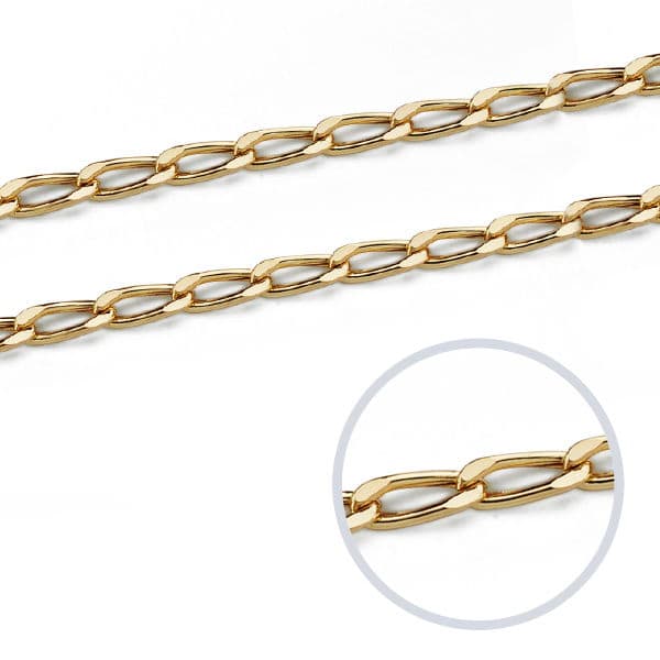 18K CADENA ORO AMARILLO BILBAO HUECA 60CM ANCHO 6 MM