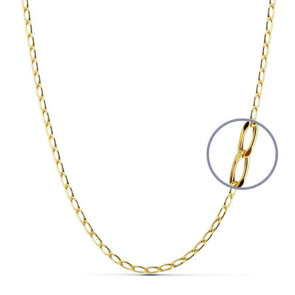 18K CADENA ORO AMARILLO ESLABON BILBAO HUECA. LARGO: 50CM. ANCHO: 2,5 MM