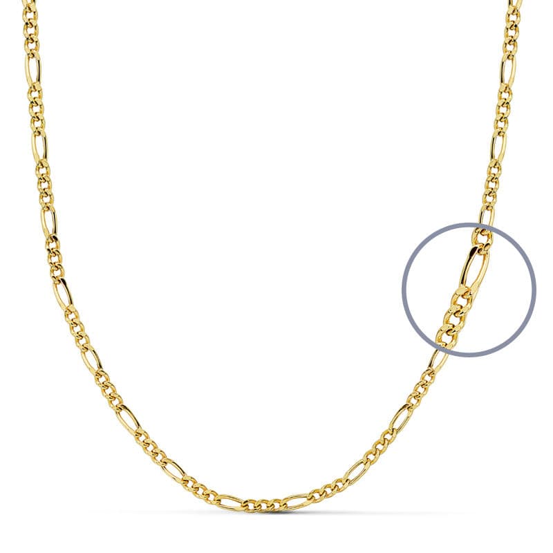 18K CADENA ORO AMARILLO ESLABON CARTIER HUECA. LARGO: 40 CM. ANCHO: 2 MM