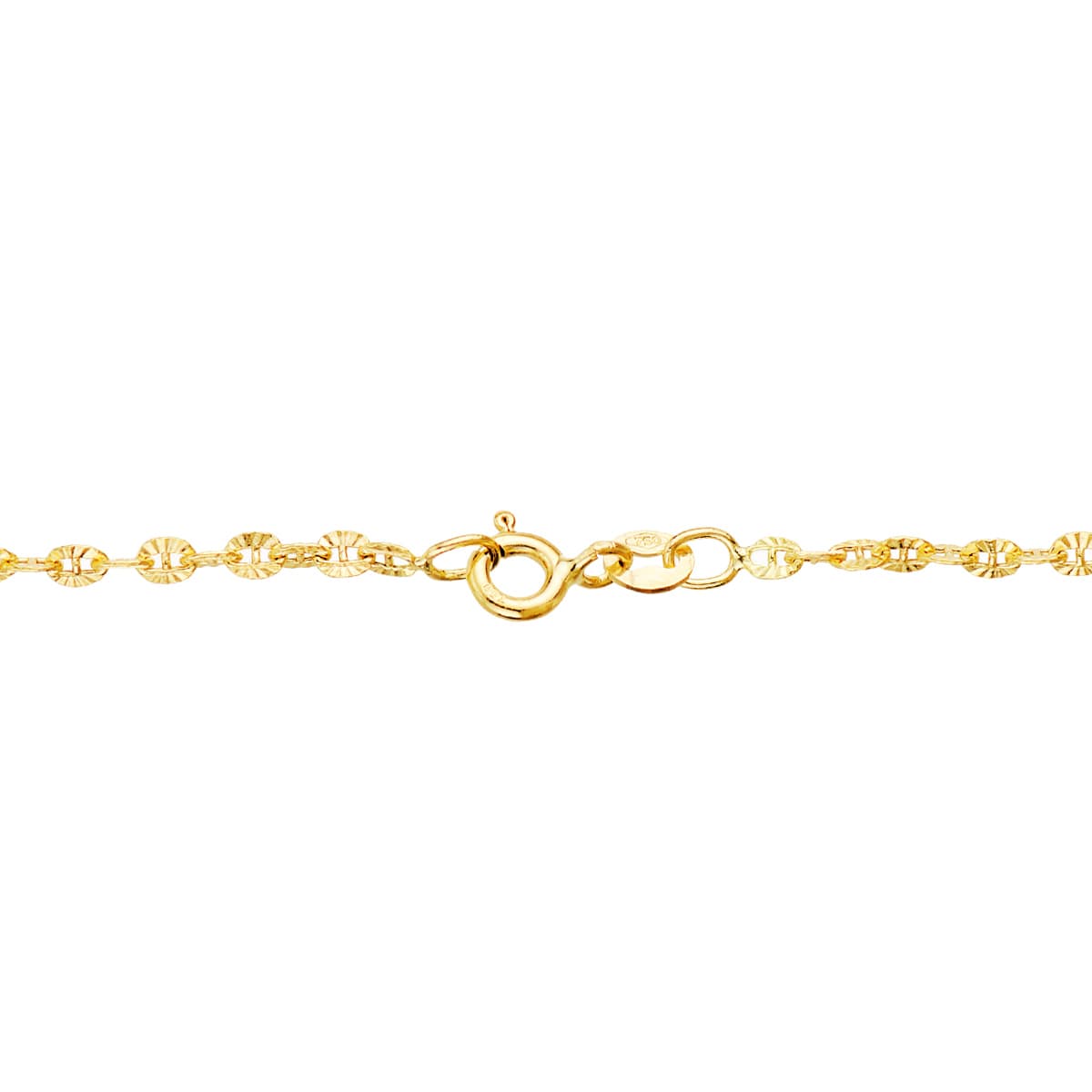 18K CADENA ORO AMARILLO FORZADA HUECA ESLABON TALLADO LARGO 45CM ANCHO 2 MM