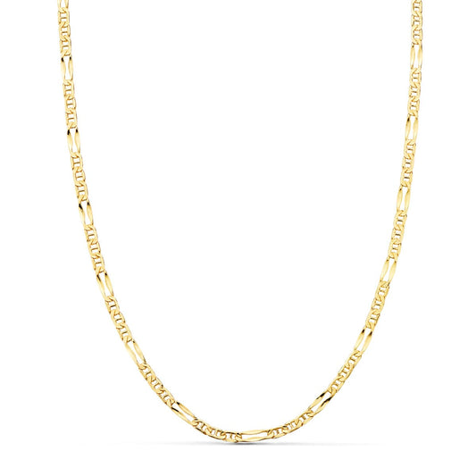 18K CADENA ORO AMARILLO ANCLA 3X1 HUECA LARGO 45CM ANCHO 2 MM