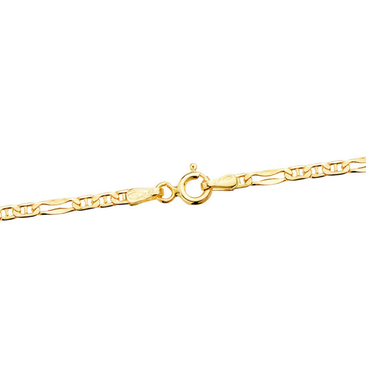 18K CADENA ORO AMARILLO ANCLA 3X1 HUECA LARGO 45CM ANCHO 2 MM