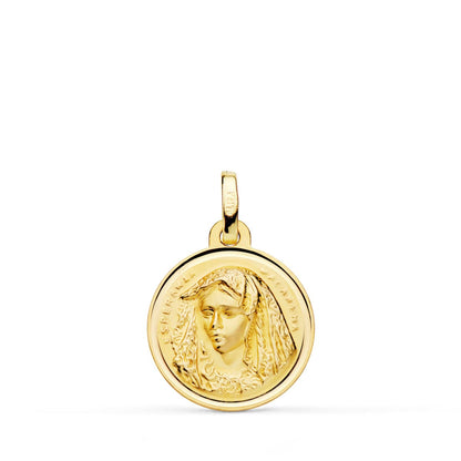 18K MEDALLA ORO AMARILLO VIRGEN MACARENA BISEL 16 MM
