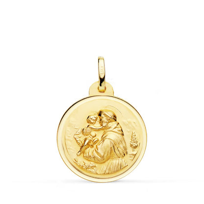 18K MEDALLA ORO AMARILLO DE SAN ANTONIO BISEL 20 MM