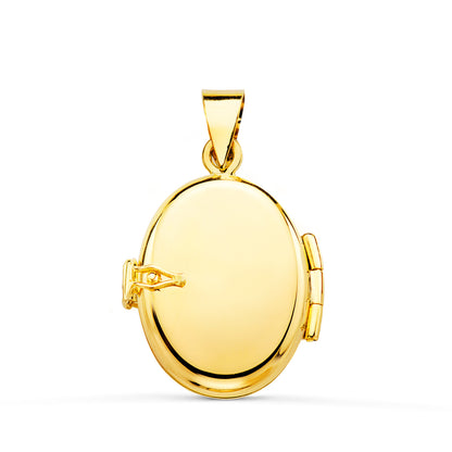 18K GUARDAPELO DIJE PORTAFOTOS OVAL ORO AMARILLO LABRADO. 18X14 MM