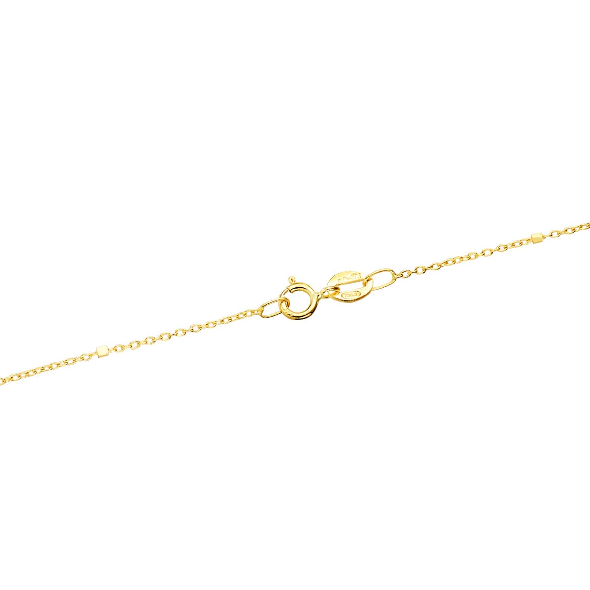18K CADENA MACIZA ORO AMARILLO COMBINADA FORZADA Y CUBOS. LARGO 45CM ANCHO 1 MM