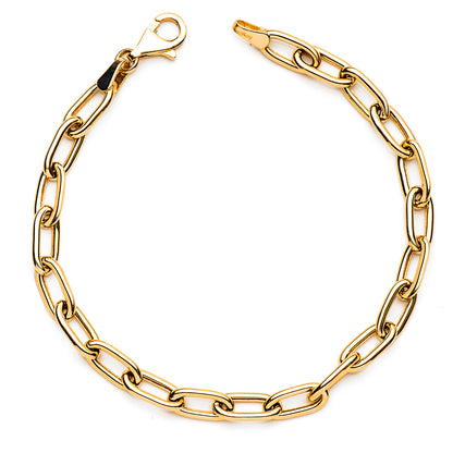 18K PULSERA ORO AMARILLO ESLABONES HUECOS ANCHO: 5 MM. LARGO: 19CM