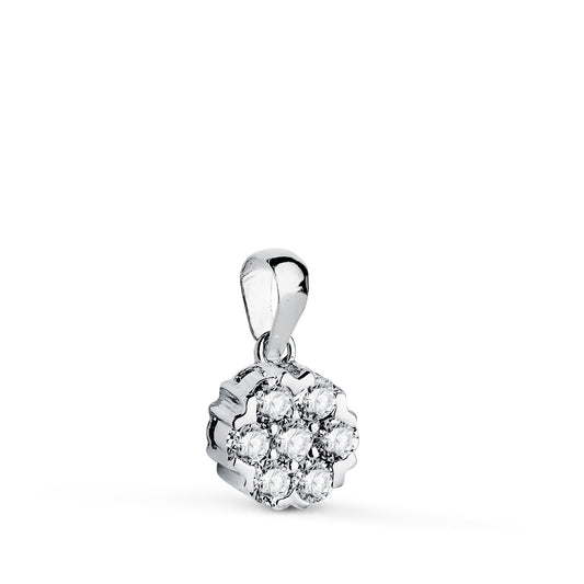 18K COLGANTE ORO BLANCO DIAMANTES DE LABORATORIO TALLA BRILLANTE 0,30 QTES. G-VS2. MEDIDA: 7 X 7 MM