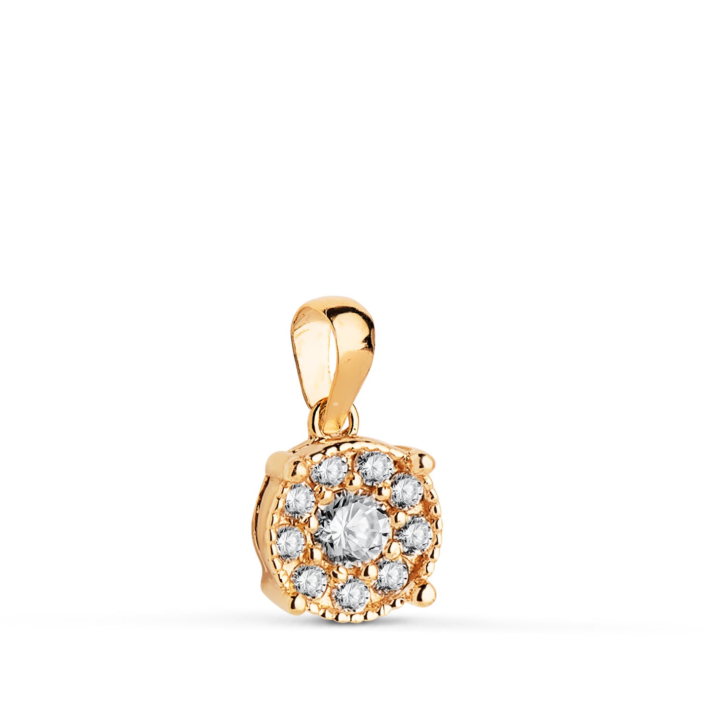 18K COLGANTE ORO AMARILLO DIAMANTES DE LABORATORIO TALLA BRILLANTE 0,182 QTES. G-VS1. MEDIDA: 8 X 6,5 MM