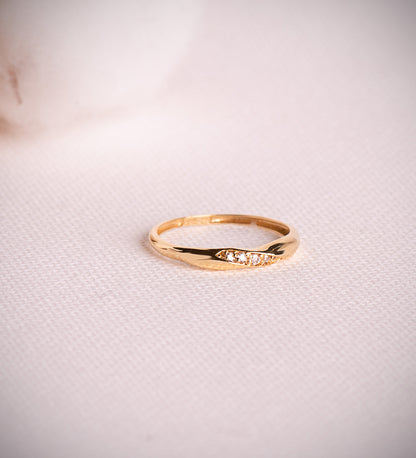 18K SORTIJA ORO AMARILLO RELIADA CON DIAMANTES 0,05QTES. E - VS2. ANCHO: 2,5 MM