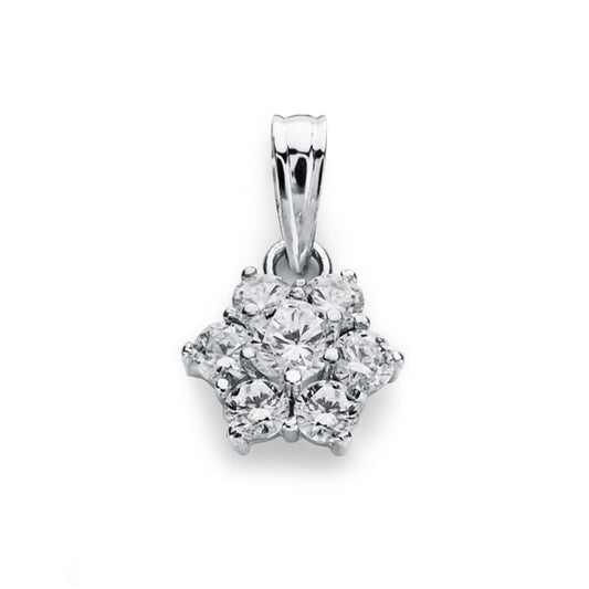 18K COLGANTE ORO BLANCO CUAJO 7 CIRCONITA 10X9 MM