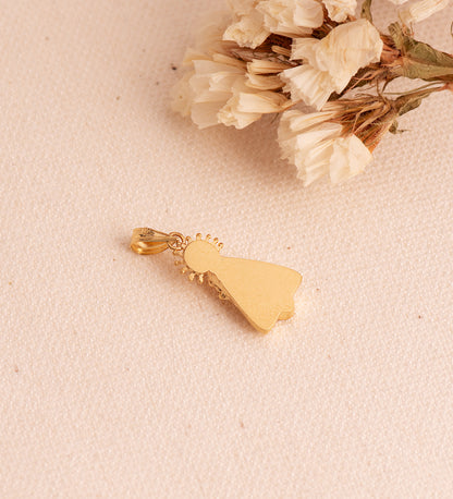 18K MEDALLA SILUETA VIRGEN ORO AMARILLO DE LOS DESAMPARADOS 20X10 MM