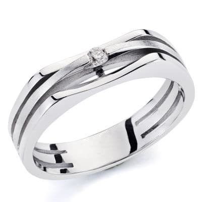 18K SORTIJA ORO BLANCO DIAMANTE 0.046 QTS.