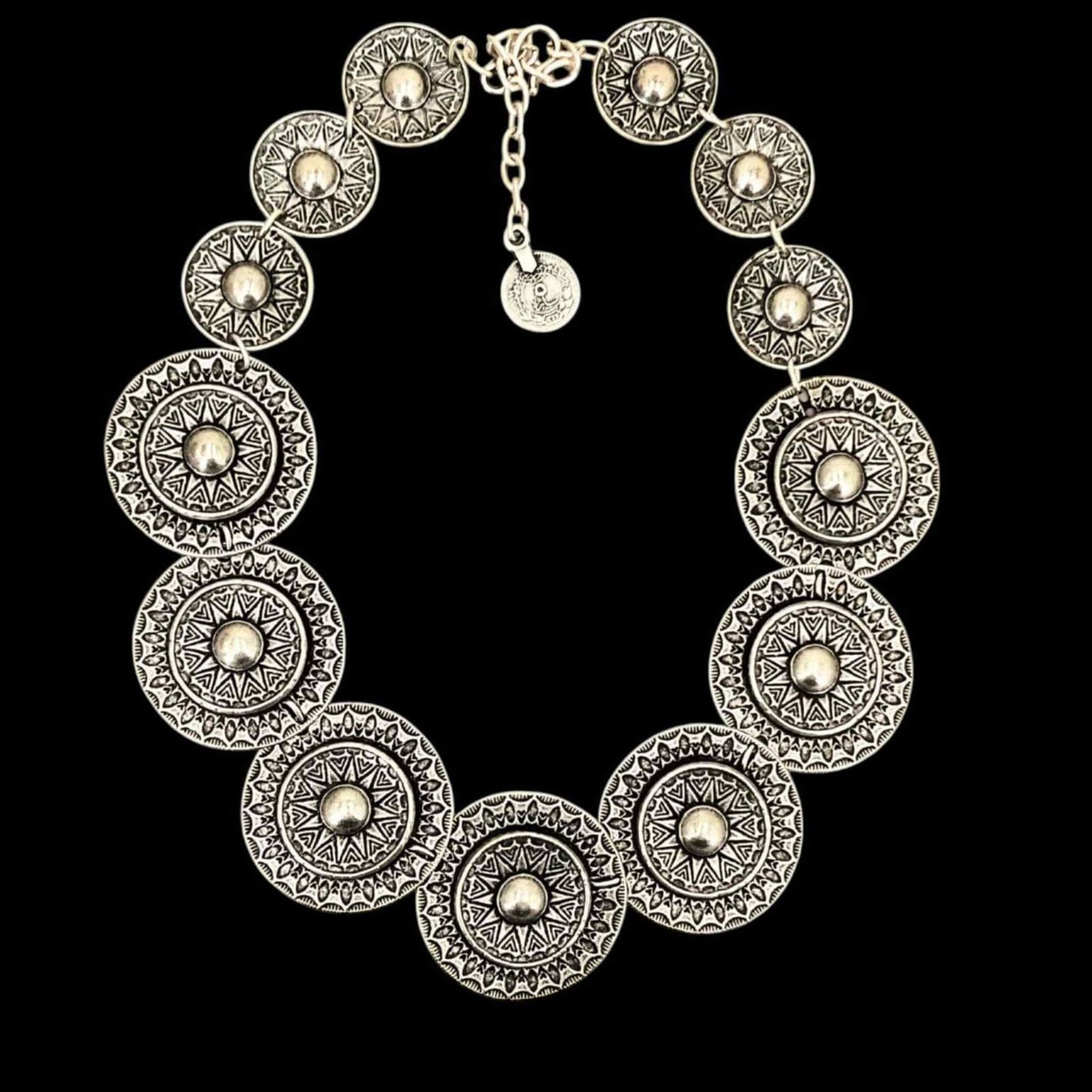 COLLAR ZAMAK MEDALLONES PLATEADOS