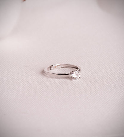 18K SOLITARIO ORO BLANCO 4 GARRAS CON DIAMANTE LABORATORIO 0,50 QTES. G - VS1