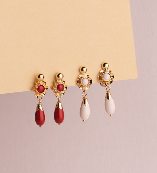18K PENDIENTES ORO AMARILLO CUBANAS LAGRIMA PERLA. MEDIDA: 22X7 MM. CIERRE CATALAN