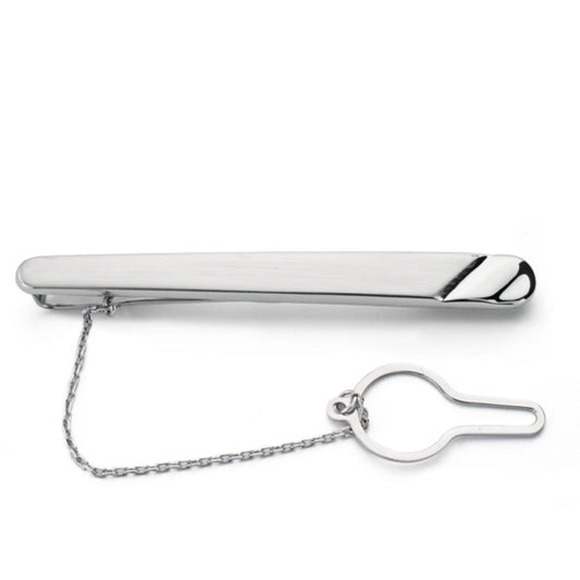 18K PISACORBATA CLIP ORO BLANCO MATIZADO CON GALLON EN BRILLO. MEDIDA: 54 X 6 MM. CIERRE TREVILLA
