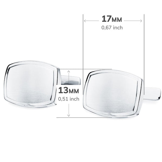 18K GEMELOS ESTAMPACION ORO BLANCO TONEL 17X13 MM CIERRE RIGIDO OSCILANTE