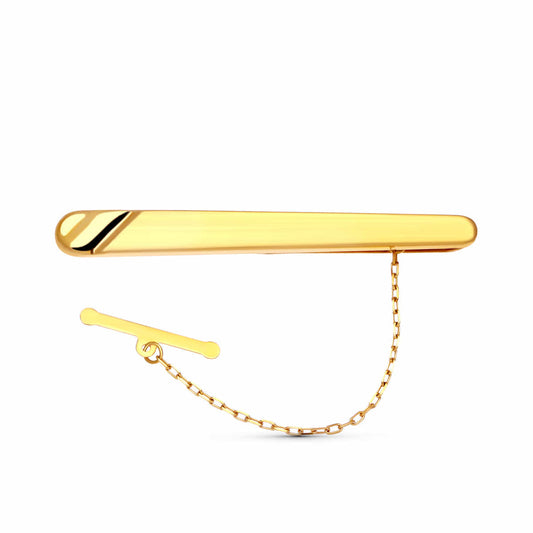 18K PISACORBATA CLIP ORO AMARILLO MATIZADO CON GALLON EN BRILLO. MEDIDA: 54X6 MM. CIERRE TREVILLA