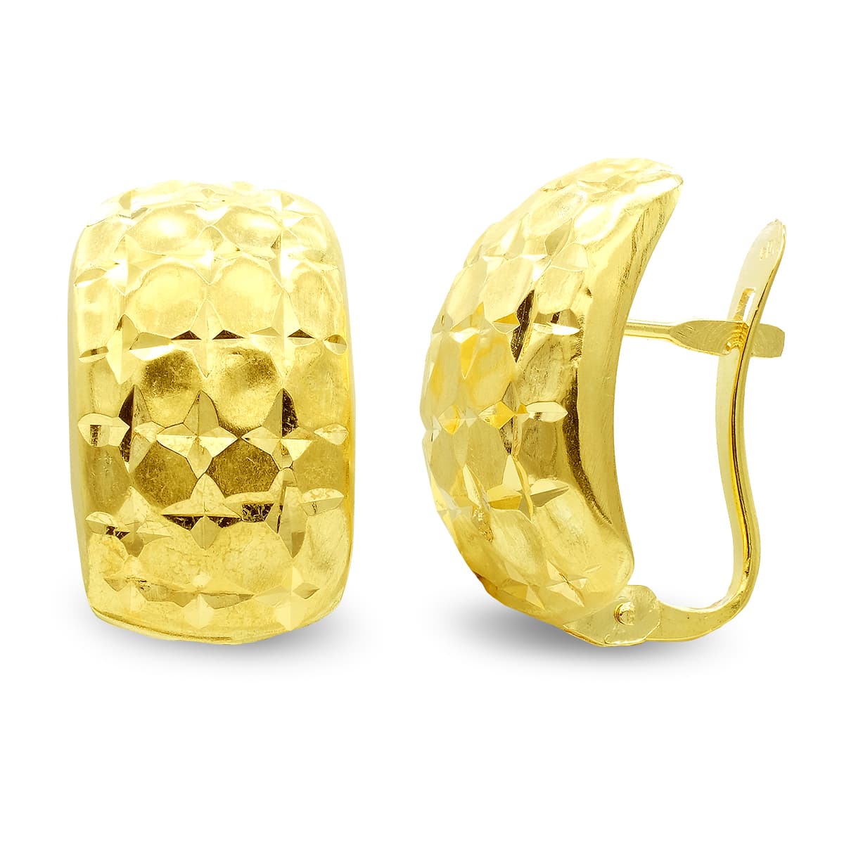 18K PENDIENTES ORO AMARILLO LAPIDADOS CIERRE CATALAN