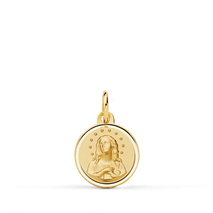 18K MEDALLA ORO AMARILLO VIRGEN INMACULADA BISEL 12 MM.