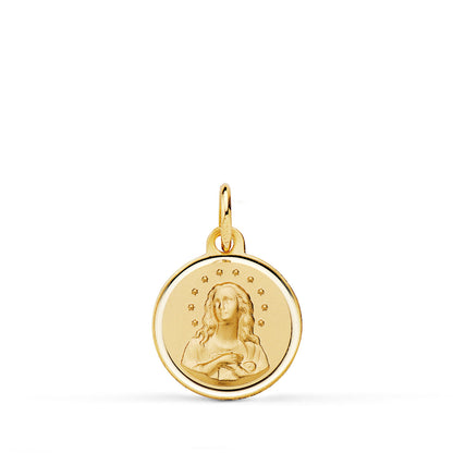 18K MEDALLA ORO AMARILLO VIRGEN INMACULADA BISEL 14 MM.