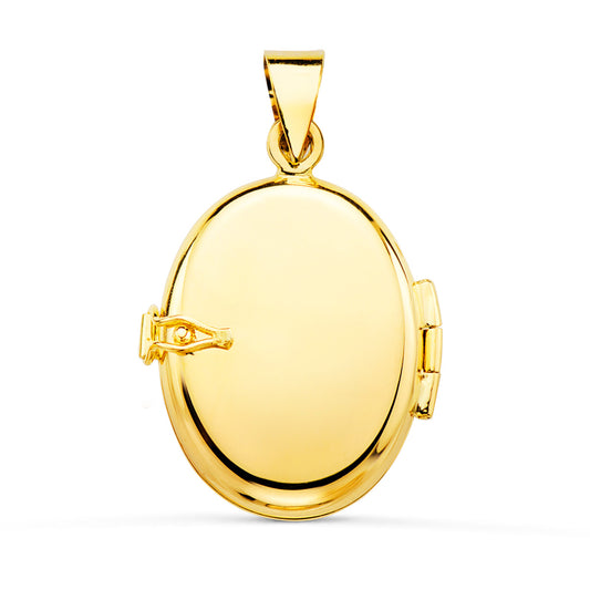 18K GUARDAPELO DIJE PORTAFOTOS OVAL ORO AMARILLO LABRADO. 24X17 MM