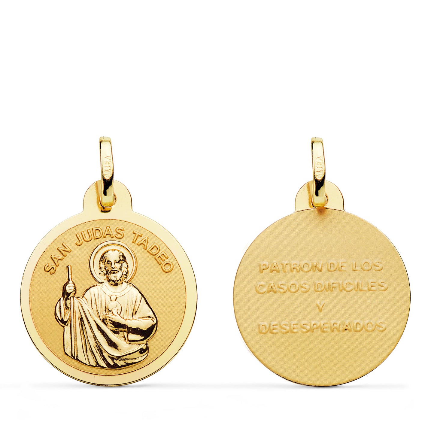 18K MEDALLA ORO AMARILLO SAN JUDAS TADEO MATE Y BRILLO. MEDIDA: 20 MM