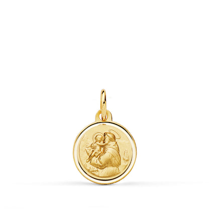 18K MEDALLA ORO AMARILLO SAN ANTONIO BISEL 12 MM