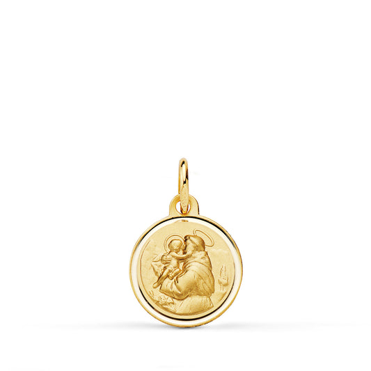 18K MEDALLA ORO AMARILLO SAN ANTONIO BISEL 12 MM