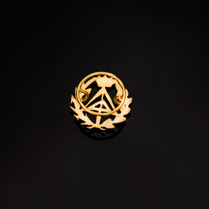 18K INSIGNIA ORO AMARILLO APAREJADOR ( ARQUITECTO TECNICO )16 X 15 MM