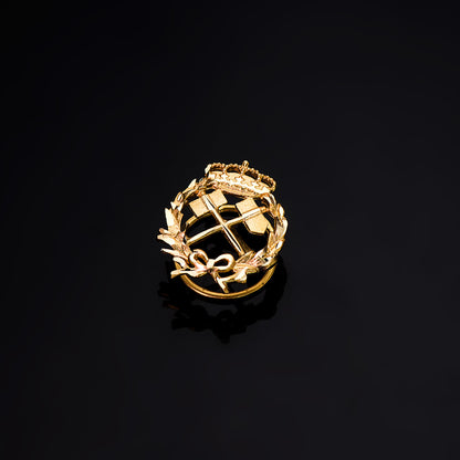 18K INSIGNIA ORO AMARILLO INGENIERO DE MINAS 17 X 14 MM