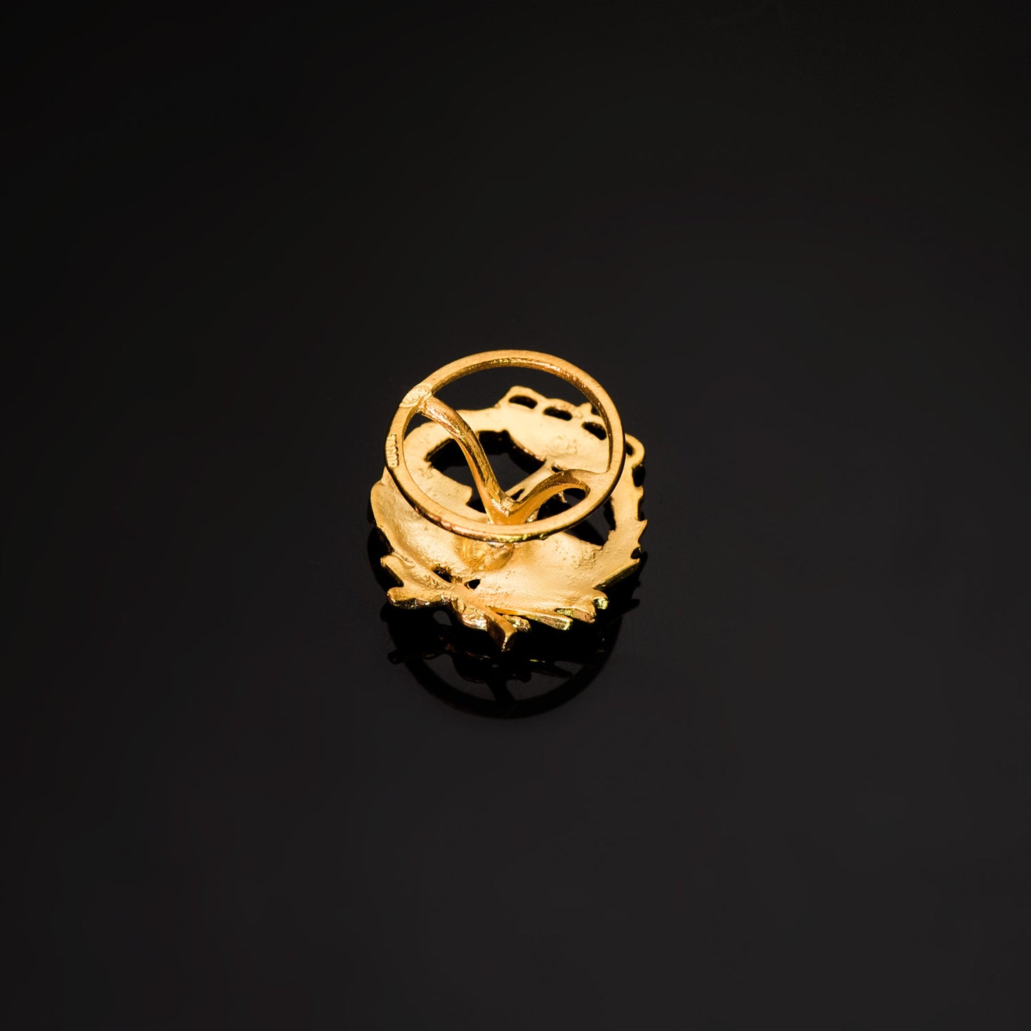 18K INSIGNIA ORO AMARILLO INGENIERO NAVAL 17 X 14 MM