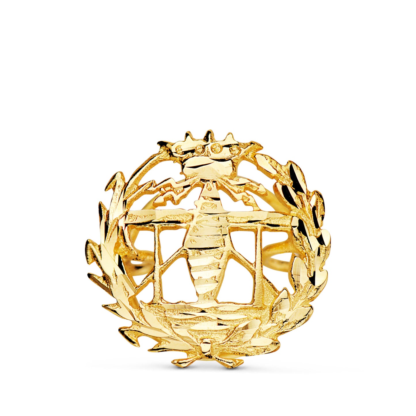 18K INSIGNIA ORO AMARILLO INGENIERO TELECOMUNICACION. 16 X 15 MM