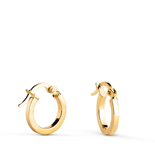 18K AROS ORO AMARILLO HUECOS CUADRADO LISO. MEDIDA: 11 X 1,5 MM