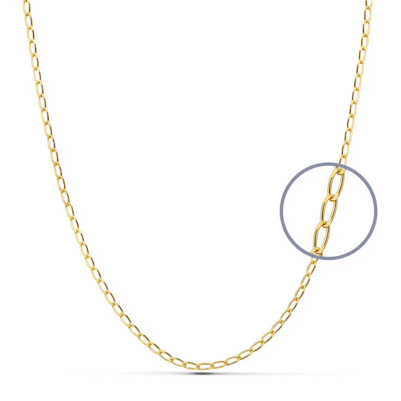 9K CADENA ORO AMARILLO BILBAO MACIZA. ANCHO: 2 MM. LARGO: 45 CM