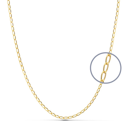 9K CADENA ORO AMARILLO BILBAO MACIZA. ANCHO: 2 MM. LARGO: 45 CM