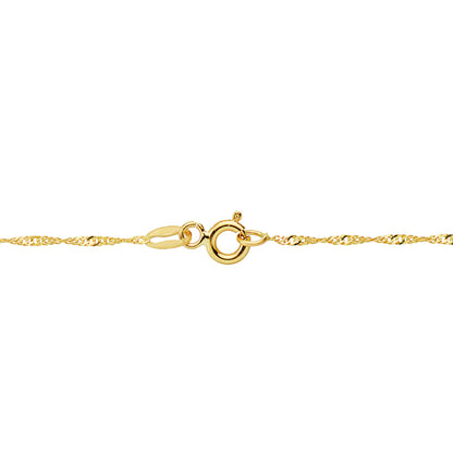 18K CADENA MACIZA ORO AMARILLO SINGAPUR 40CM 1.2 MM