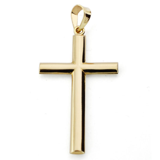 9K CRUZ ORO AMARILLO SIN CRISTO PALO OVAL. 37X20 MM