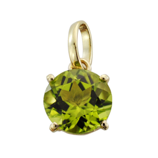 9K COLGANTE ORO AMARILLO 4 GARRAS CON OLIVINA NATURAL 1,95 QTS. 8X8 MM