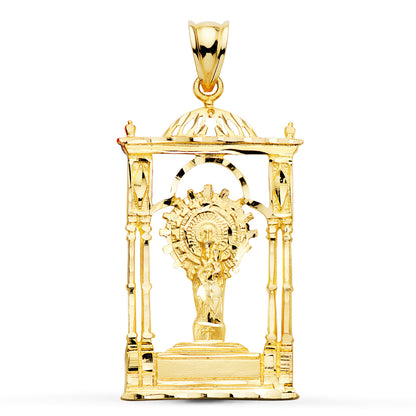 9K COLGANTE ORO AMARILLO VIRGEN DEL PILAR PALIO. 34X20 MM