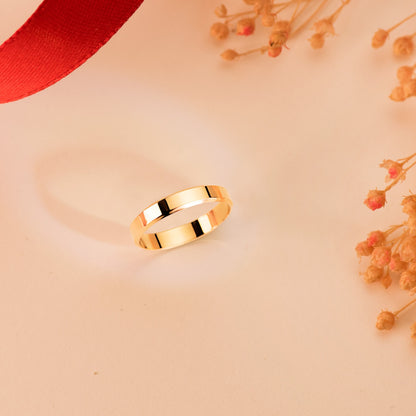 9K ALIANZA DE ORO AMARILLO LISA BRILLO BORDES. ANCHO: 3 MM.