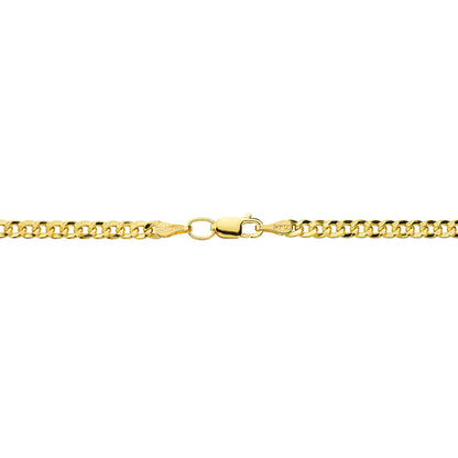 9K CADENA ORO AMARILLO BARBADA HUECA. ANCHO: 3 MM. LARGO: 50 CM