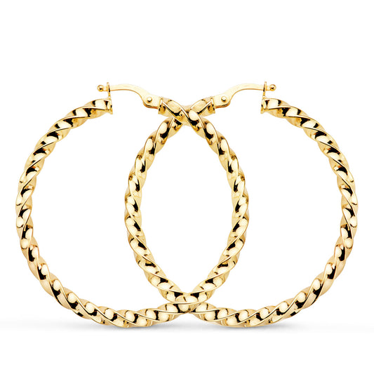 9K AROS ORO AMARILLO HUECOS RELIADOS BRILLO 36X3 MM